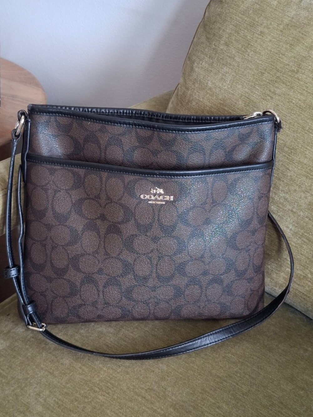 Coach SignatureFile Crossbody Brown Bag